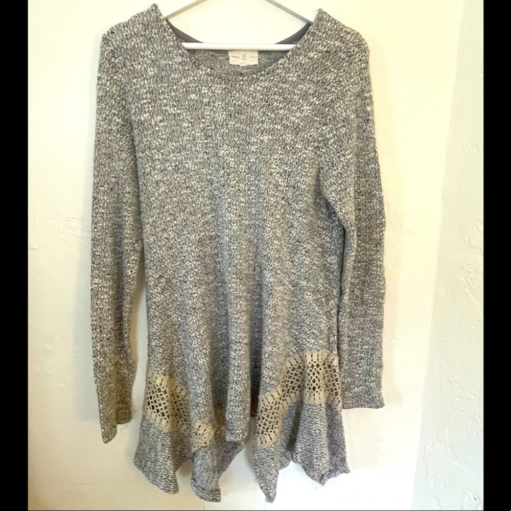 Thyme & Honey Lace-Lined Tunic Sweater